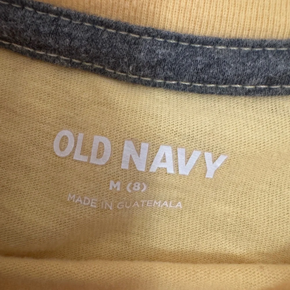 Old Navy Yellow Short Sleeve Tee with Tropical Graphic